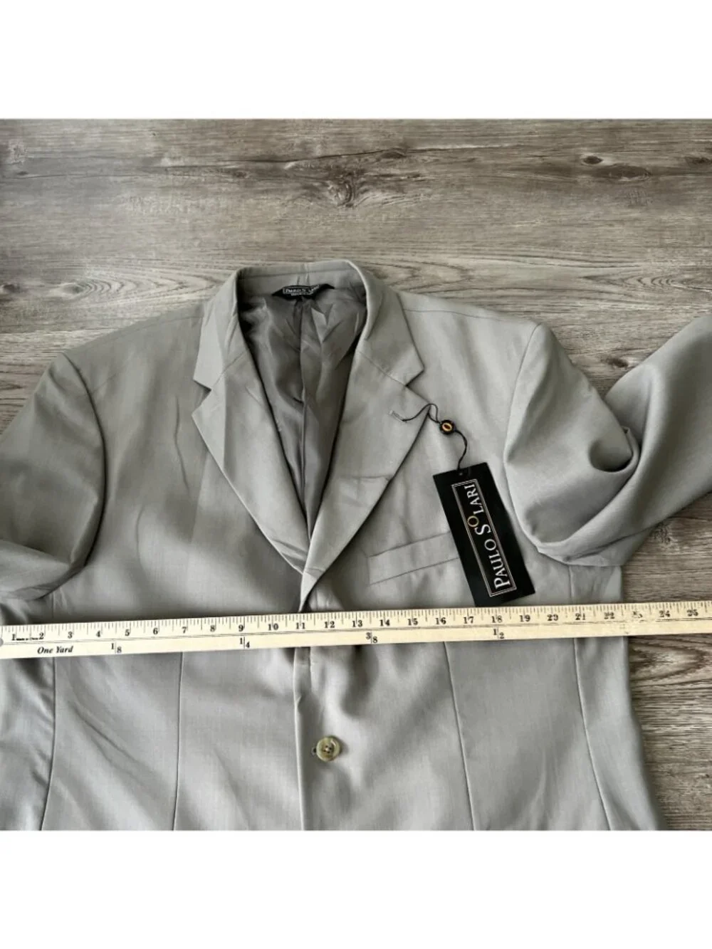 Paulo Solari Wool Blazer Sport Coat Mens 44R Gray Athletic Fit Lined New